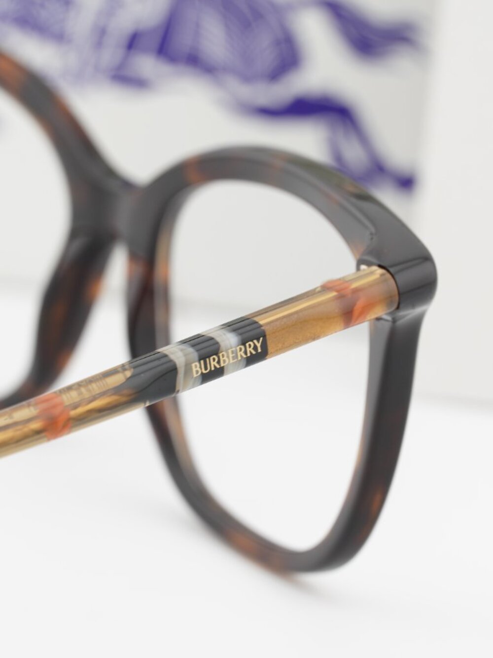 Burberry BE2430 4216 Square Eyeglasses 53mm – Havana / Check Brown - Picture 7 of 8